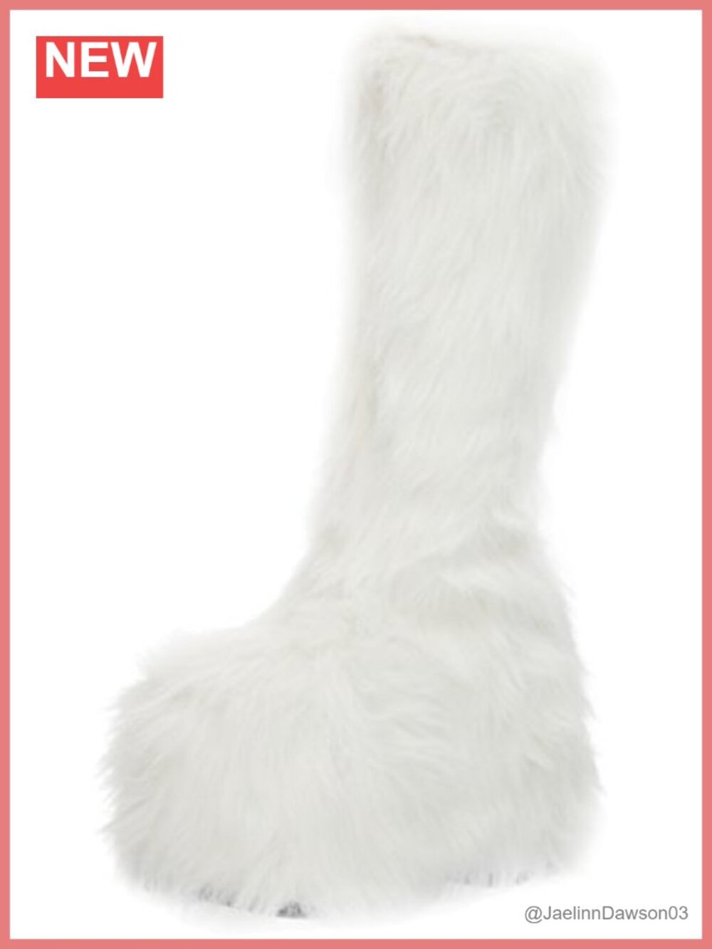 Faux Fur Chelsea Boots Women's Zip Up Platform Heel Knee High Halloween